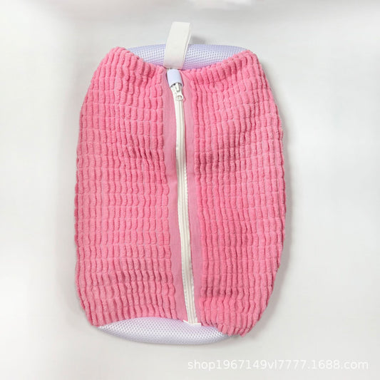 Wonder shoe washing bag, cylindrical polyester-cotton laundry bag, shoe protection and anti-deformation washing bag