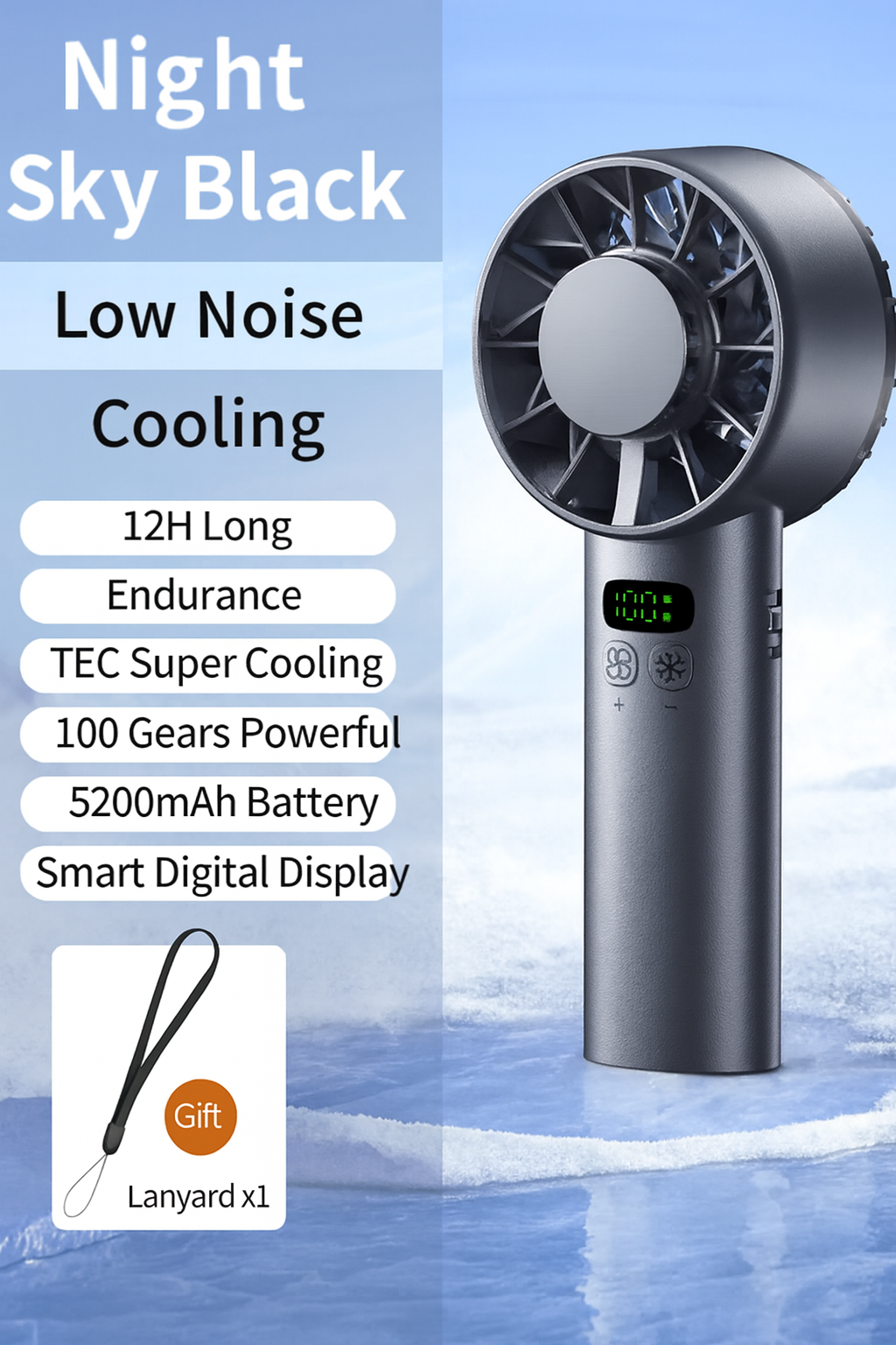 High-speed cooling handheld fan, usb charging portable