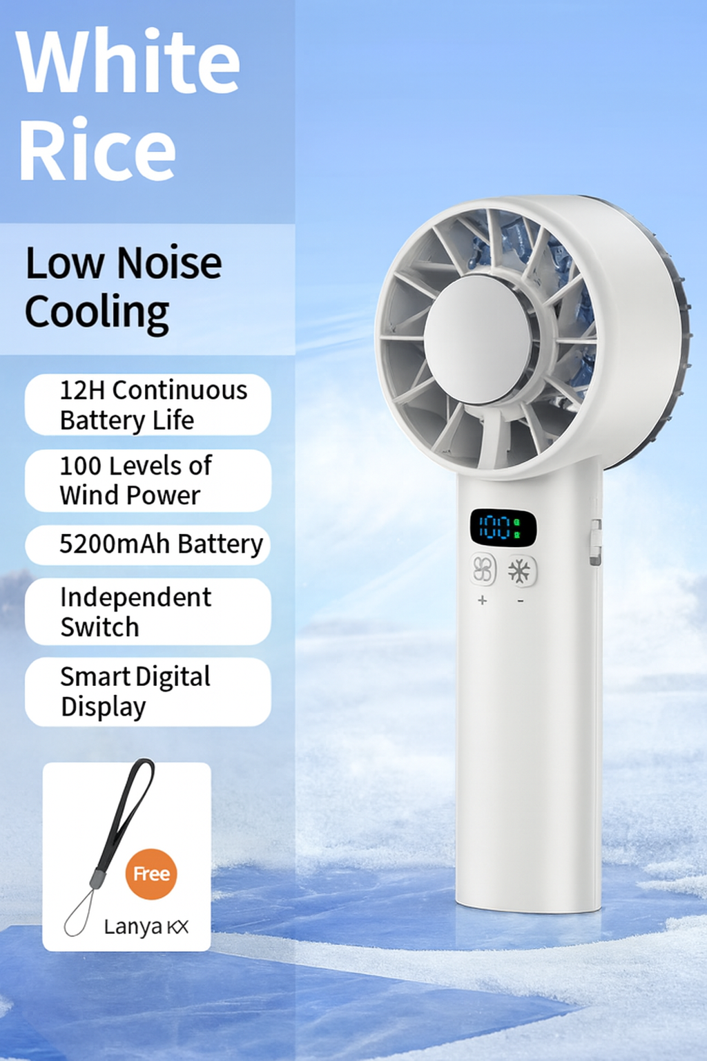 High-speed cooling handheld fan, usb charging portable